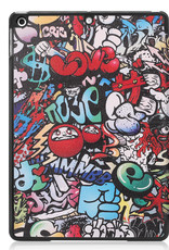 Nomfy Hoes Geschikt voor iPad 10.2 2021 Hoes Tri-fold Tablet Hoesje Case - Hoesje Geschikt voor iPad 9 Hoesje Hardcover Bookcase - Graffity