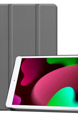 Nomfy Hoes Geschikt voor iPad 10.2 2021 Hoes Tri-fold Tablet Hoesje Case - Hoesje Geschikt voor iPad 9 Hoesje Hardcover Bookcase - Grijs