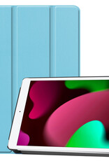 Nomfy Hoes Geschikt voor iPad 10.2 2021 Hoes Tri-fold Tablet Hoesje Case - Hoesje Geschikt voor iPad 9 Hoesje Hardcover Bookcase - Lichtblauw