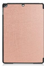 Nomfy Hoes Geschikt voor iPad 10.2 2021 Hoes Tri-fold Tablet Hoesje Case - Hoesje Geschikt voor iPad 9 Hoesje Hardcover Bookcase - Rosé goud