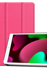 Nomfy Hoes Geschikt voor iPad 10.2 2021 Hoes Tri-fold Tablet Hoesje Case - Hoesje Geschikt voor iPad 9 Hoesje Hardcover Bookcase - Roze