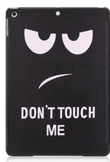 Nomfy Hoes Geschikt voor iPad 10.2 2021 Hoes Tri-fold Tablet Hoesje Case - Hoesje Geschikt voor iPad 9 Hoesje Hardcover Bookcase - Don't Touch Me