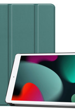 BASEY. Hoesje Geschikt voor iPad 10.2 2019 Hoes Case Tablet Hoesje Tri-fold - Hoes Geschikt voor iPad 7 Hoesje Hard Cover Bookcase Hoes - Donkergroen