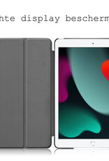 BASEY. Hoesje Geschikt voor iPad 10.2 2019 Hoes Case Tablet Hoesje Tri-fold - Hoes Geschikt voor iPad 7 Hoesje Hard Cover Bookcase Hoes - Donkerrood