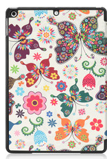 BASEY. Hoesje Geschikt voor iPad 10.2 2019 Hoes Case Tablet Hoesje Tri-fold - Hoes Geschikt voor iPad 7 Hoesje Hard Cover Bookcase Hoes - Vlinders