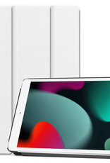 BASEY. Hoesje Geschikt voor iPad 10.2 2019 Hoes Case Tablet Hoesje Tri-fold - Hoes Geschikt voor iPad 7 Hoesje Hard Cover Bookcase Hoes - Wit