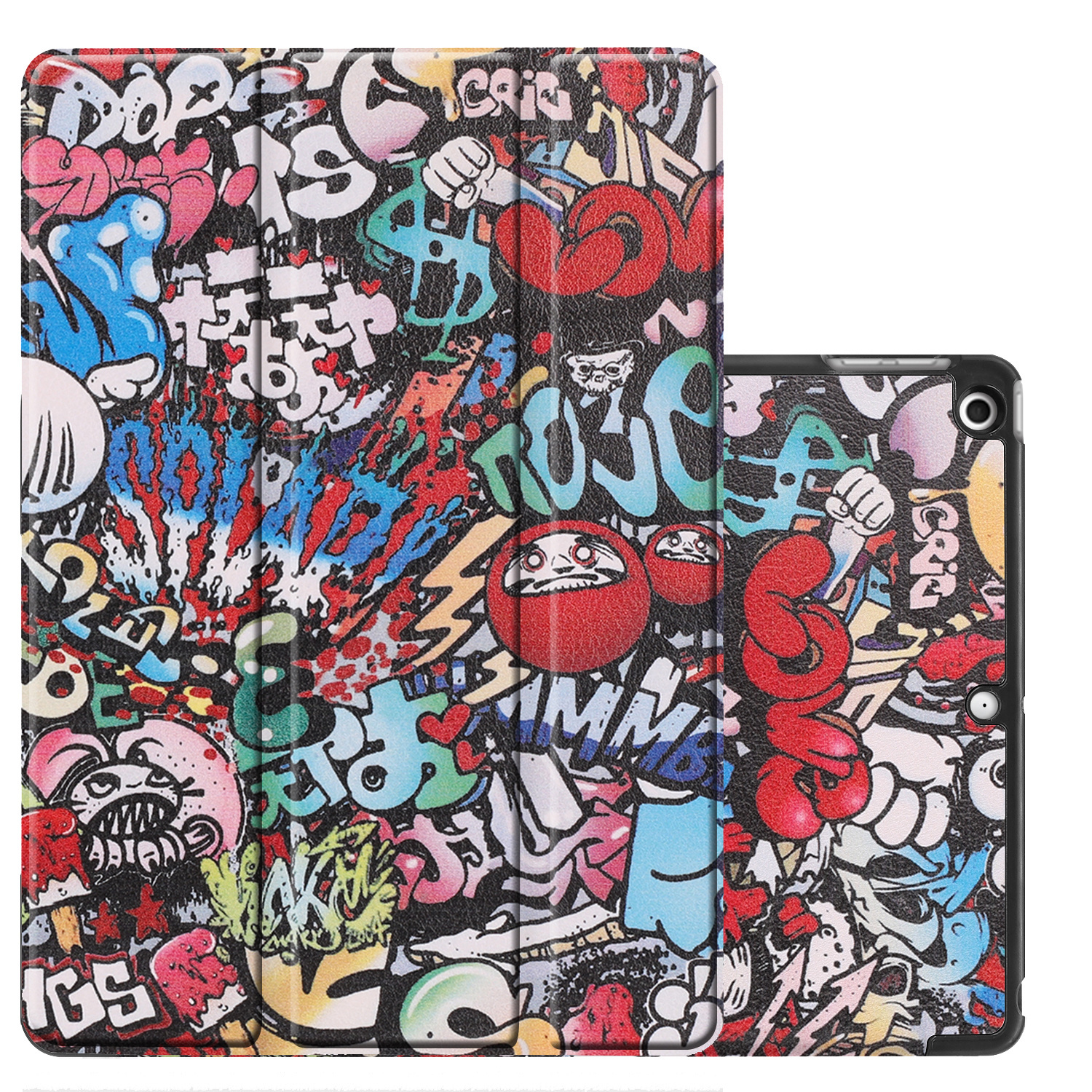NoXx Hoesje Geschikt voor iPad 10.2 2019 Hoesje Case Hard Cover Hoes Book Case - Graffity