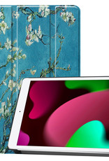 Nomfy Hoes Geschikt voor iPad 10.2 2019 Hoes Tri-fold Tablet Hoesje Case - Hoesje Geschikt voor iPad 7 Hoesje Hardcover Bookcase - Bloesem