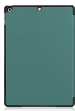 Nomfy Hoes Geschikt voor iPad 10.2 2019 Hoes Tri-fold Tablet Hoesje Case - Hoesje Geschikt voor iPad 7 Hoesje Hardcover Bookcase - Donkergroen