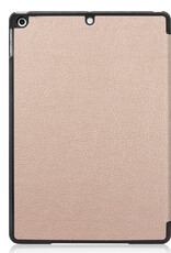 Nomfy Hoes Geschikt voor iPad 10.2 2019 Hoes Tri-fold Tablet Hoesje Case - Hoesje Geschikt voor iPad 7 Hoesje Hardcover Bookcase - Goud