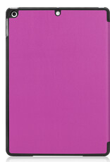 Nomfy Hoes Geschikt voor iPad 10.2 2019 Hoes Tri-fold Tablet Hoesje Case - Hoesje Geschikt voor iPad 7 Hoesje Hardcover Bookcase - Paars