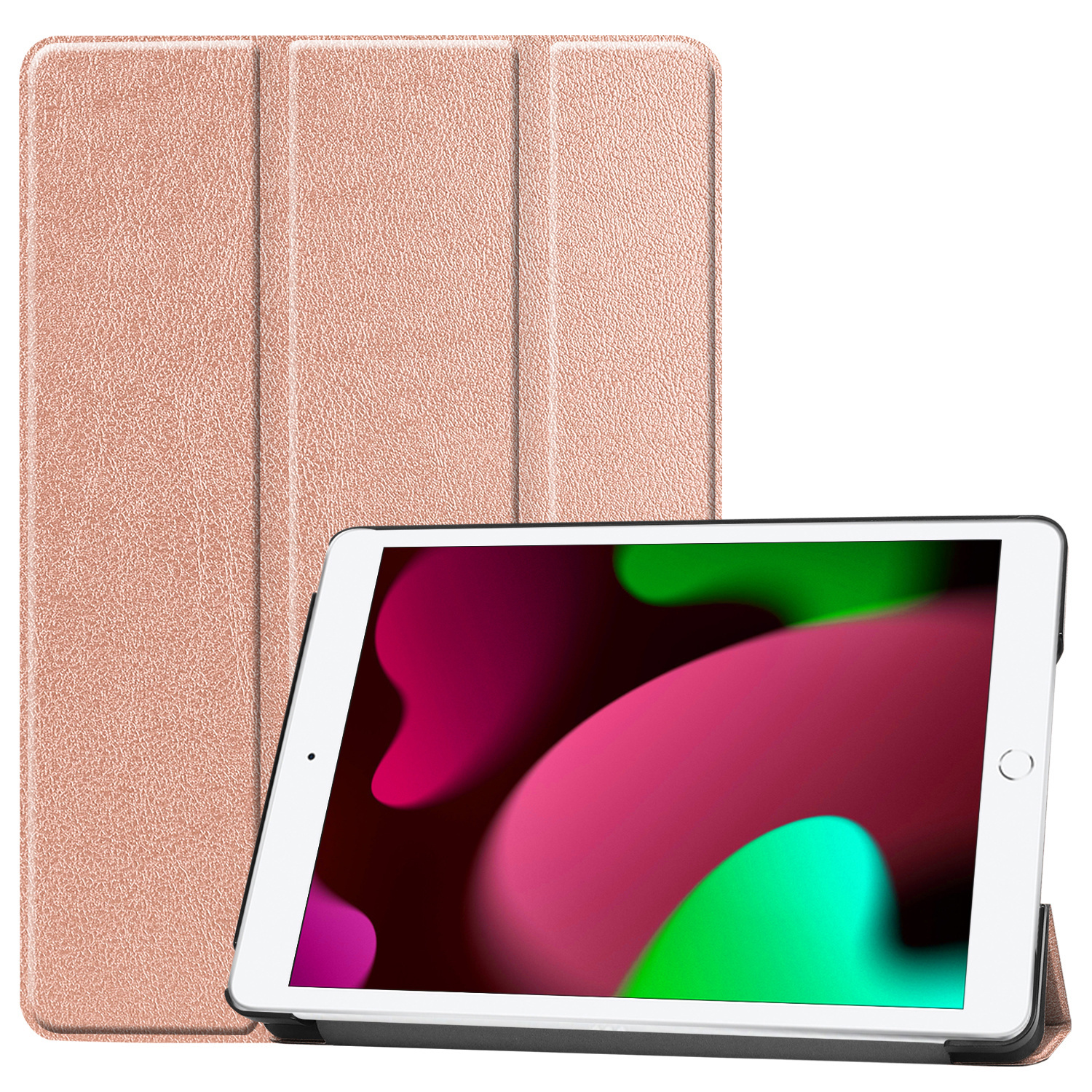 Nomfy iPad 10.2 2019 Hoesje Book Case Hoes - iPad 10.2 2019 Hoes Hardcover Case Hoesje - Rose Goud