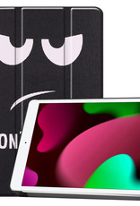 Nomfy Hoes Geschikt voor iPad 10.2 2019 Hoes Tri-fold Tablet Hoesje Case - Hoesje Geschikt voor iPad 7 Hoesje Hardcover Bookcase - Don't Touch Me