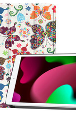 Nomfy Hoes Geschikt voor iPad 10.2 2019 Hoes Tri-fold Tablet Hoesje Case - Hoesje Geschikt voor iPad 7 Hoesje Hardcover Bookcase - Vlinders