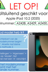 NoXx Hoesje Geschikt voor iPad 10.2 2020 Hoesje Case Hard Cover Hoes Book Case - Grijs