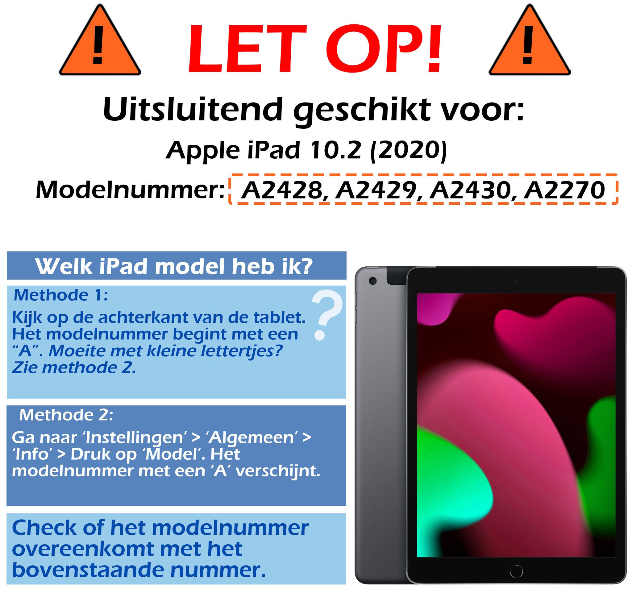 Nomfy Hoes Geschikt voor iPad 10.2 2020 Hoes Tri-fold Tablet Hoesje Case - Hoesje Geschikt voor iPad 8 Hoesje Hardcover Bookcase - Don't Touch Me
