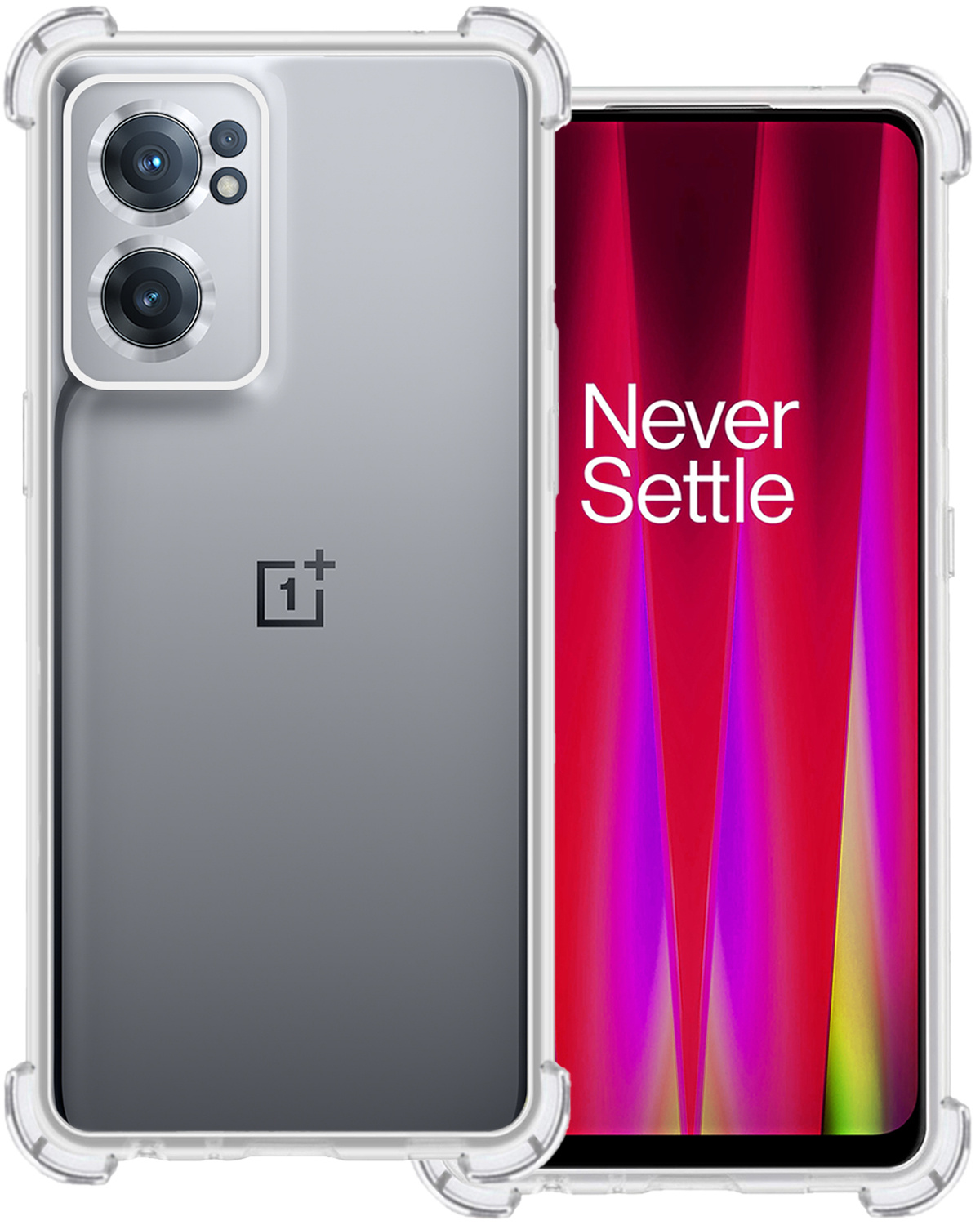 BASEY. Hoes Geschikt voor OnePlus Nord CE 2 Hoesje Shock Proof Case Hoes Siliconen - Hoesje Geschikt voor OnePlus Nord CE 2 Hoes Cover Shockproof - Transparant