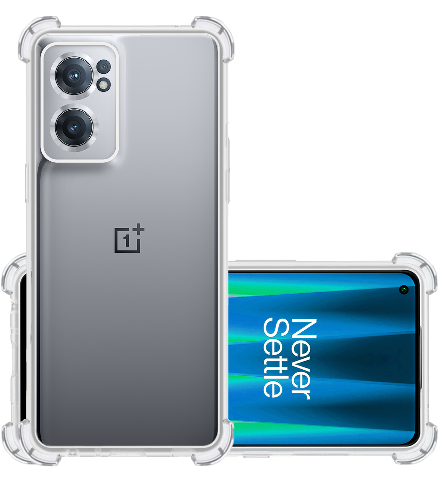 NoXx Hoes Geschikt voor OnePlus Nord CE 2 Hoesje Siliconen Cover Shock Proof Back Case Shockproof Hoes - Transparant