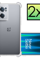 NoXx Hoes Geschikt voor OnePlus Nord CE 2 Hoesje Siliconen Cover Shock Proof Back Case Shockproof Hoes - Transparant - 2x
