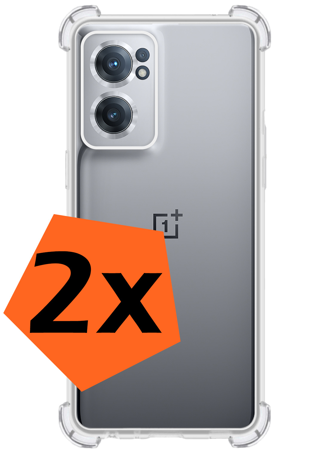 Nomfy Hoesje Geschikt voor OnePlus Nord CE 2 Hoesje Shock Proof Cover Case Shockproof - Hoes Geschikt voor OnePlus Nord CE 2 Hoes Siliconen Back Case - Transparant - 2 PACK