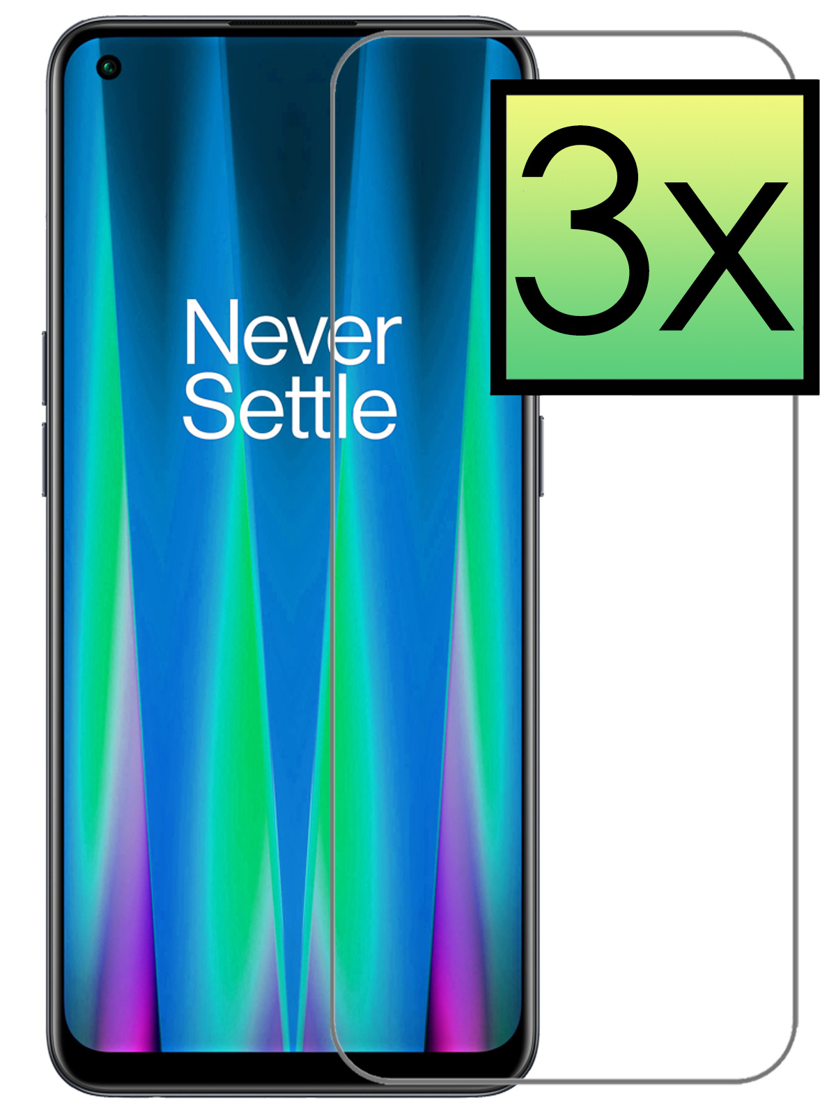 NoXx Screenprotector Geschikt voor OnePlus Nord CE 2 Screenprotector Tempered Glass Gehard Glas Beschermglas - 3x