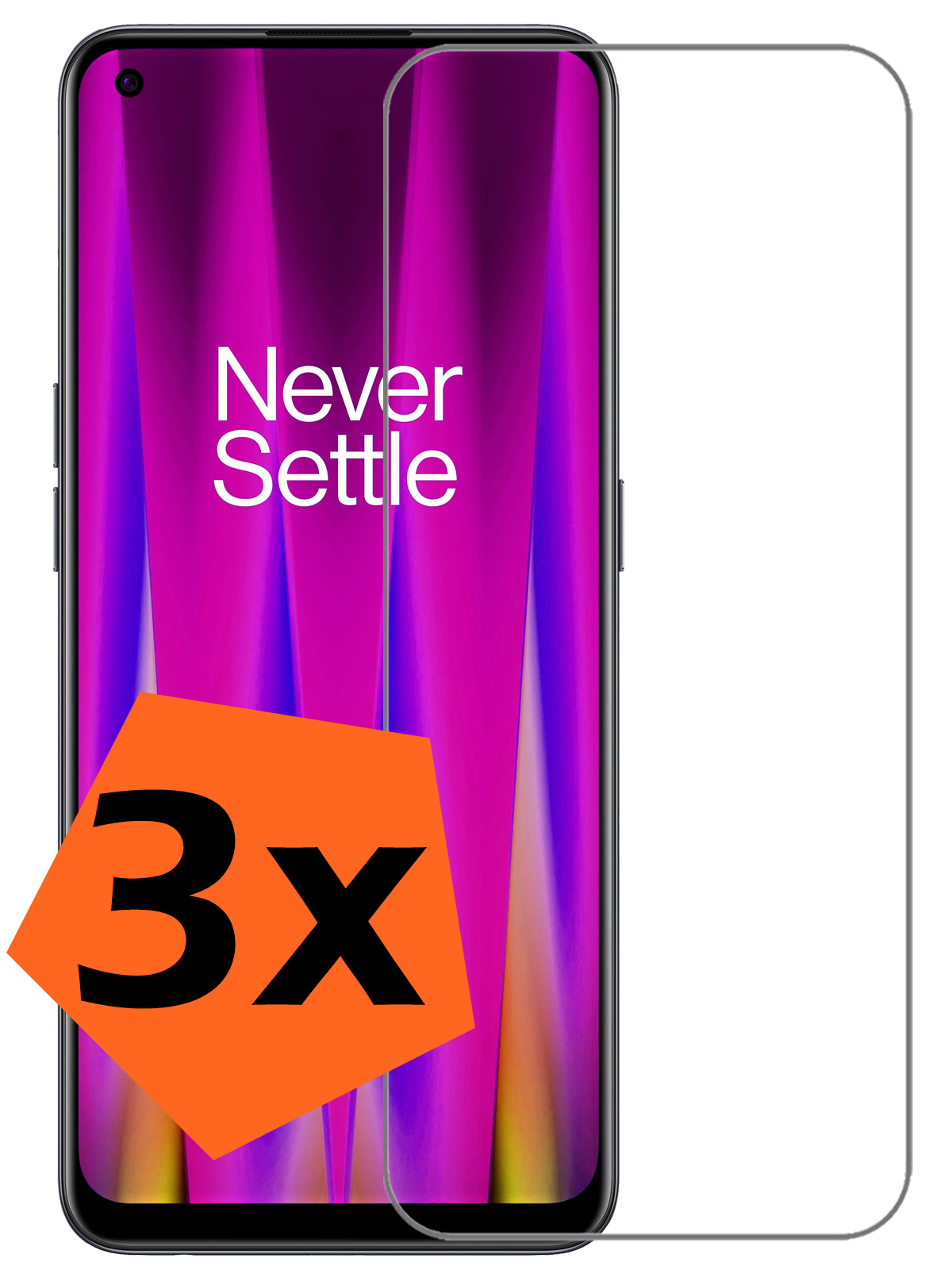 Nomfy Screenprotector Geschikt voor OnePlus Nord CE 2 Screenprotector Bescherm Glas Tempered Glass - Screenprotector Geschikt voor OnePlus Nord CE 2 Screen Protector - 3 PACK