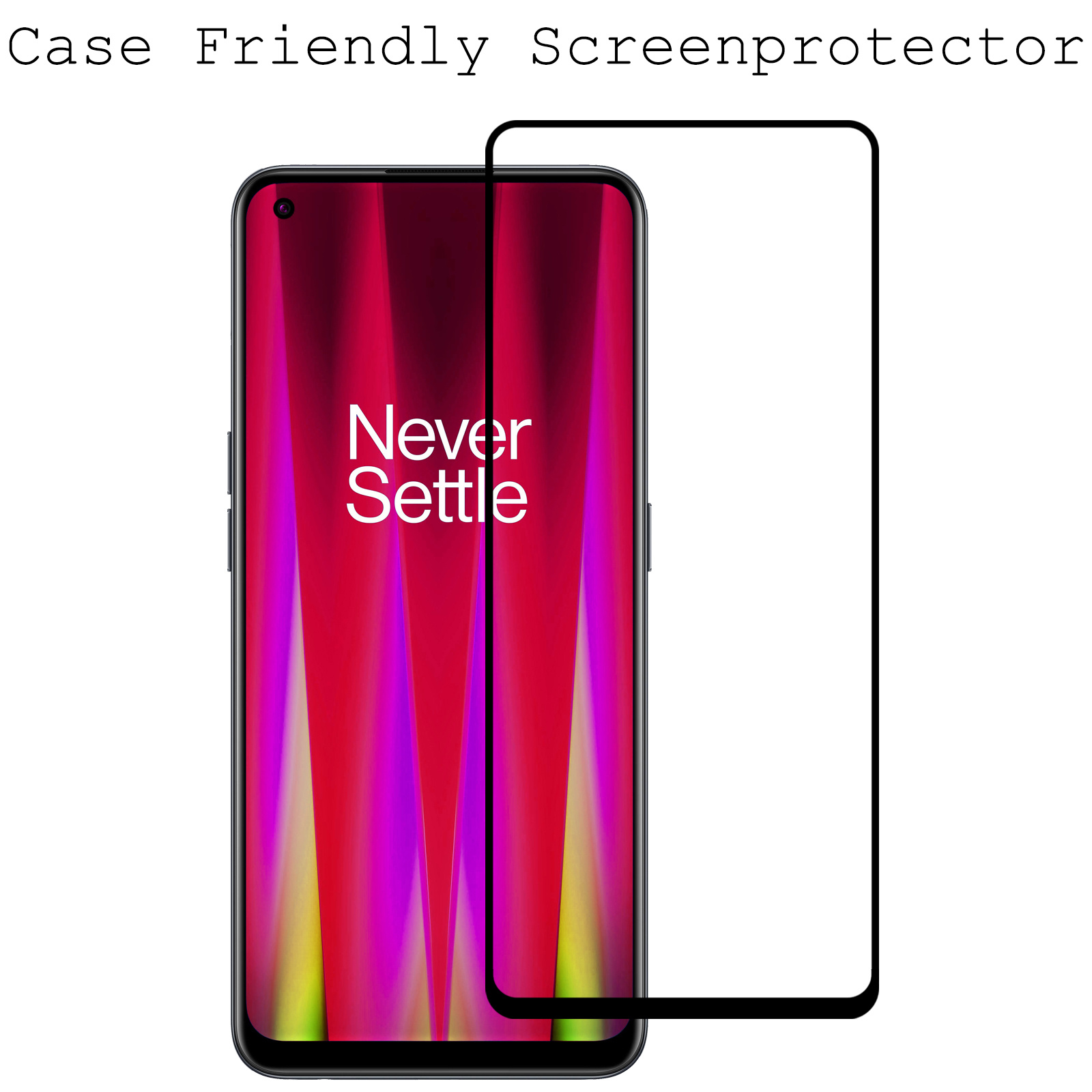 BASEY. OnePlus Nord CE 2 Screenprotector Tempered Glass Full Cover - OnePlus Nord CE 2 Beschermglas Screen Protector Glas