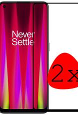 BASEY. OnePlus Nord CE 2 Screenprotector Tempered Glass Full Cover - OnePlus Nord CE 2 Beschermglas Screen Protector Glas - 2 Stuks