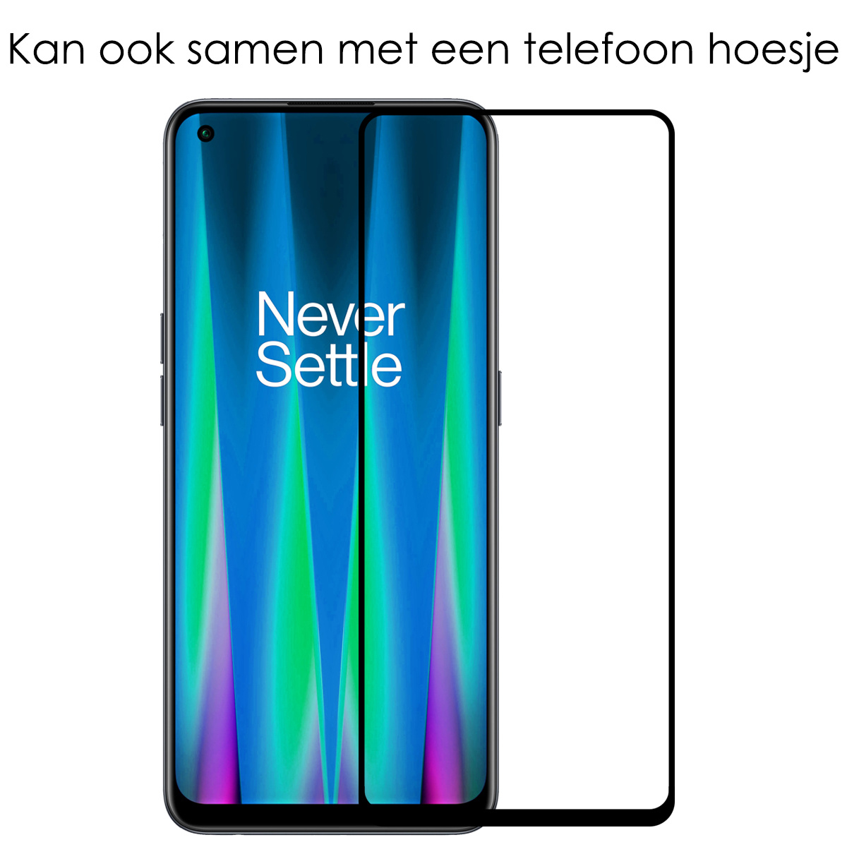 NoXx Screenprotector Geschikt voor OnePlus Nord CE 2 Screenprotector Tempered Glass Gehard Glas Full Cover - 3x