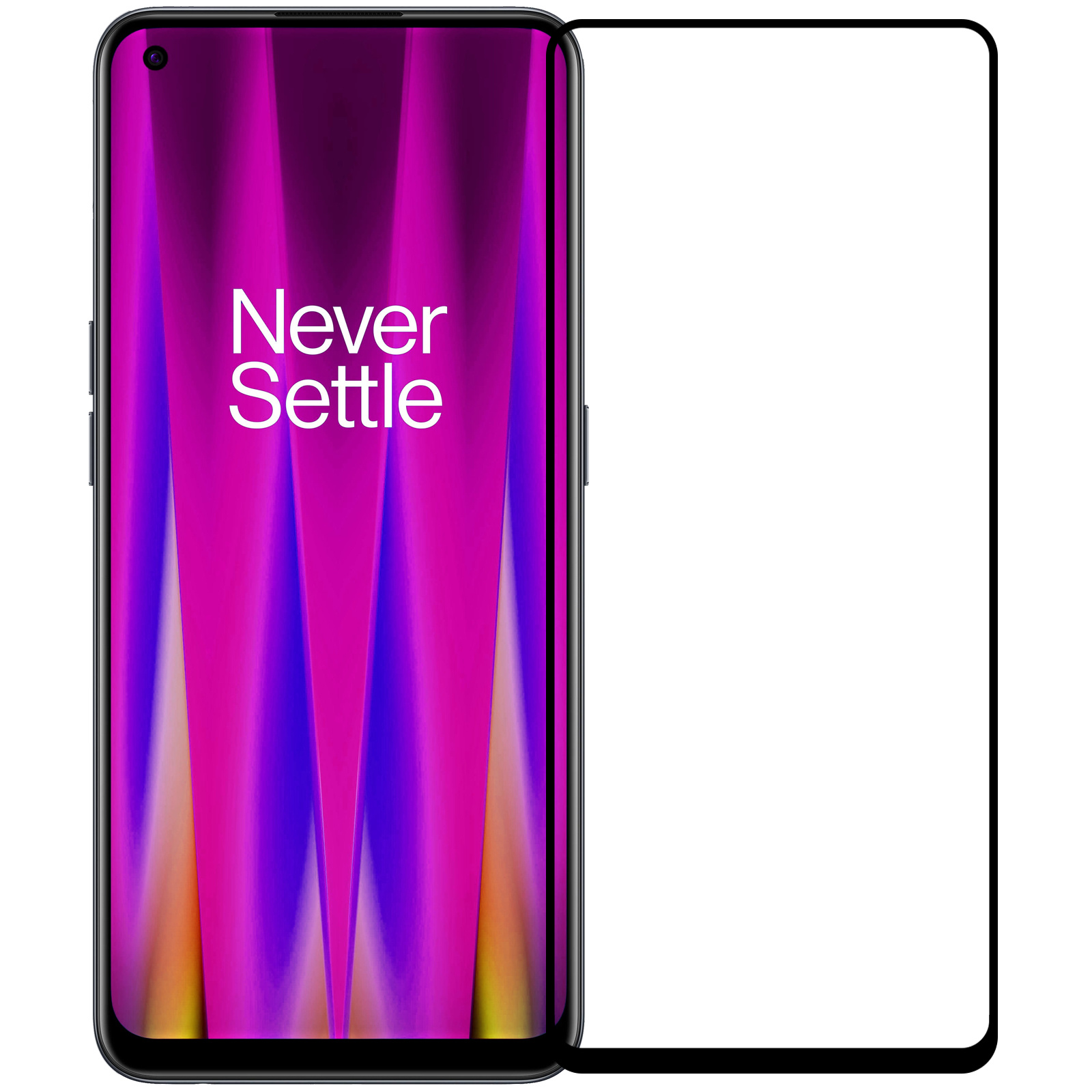 Nomfy OnePlus Nord CE 2 Screenprotector Bescherm Glas Tempered Glass Full Cover - OnePlus Nord CE 2 Screen Protector