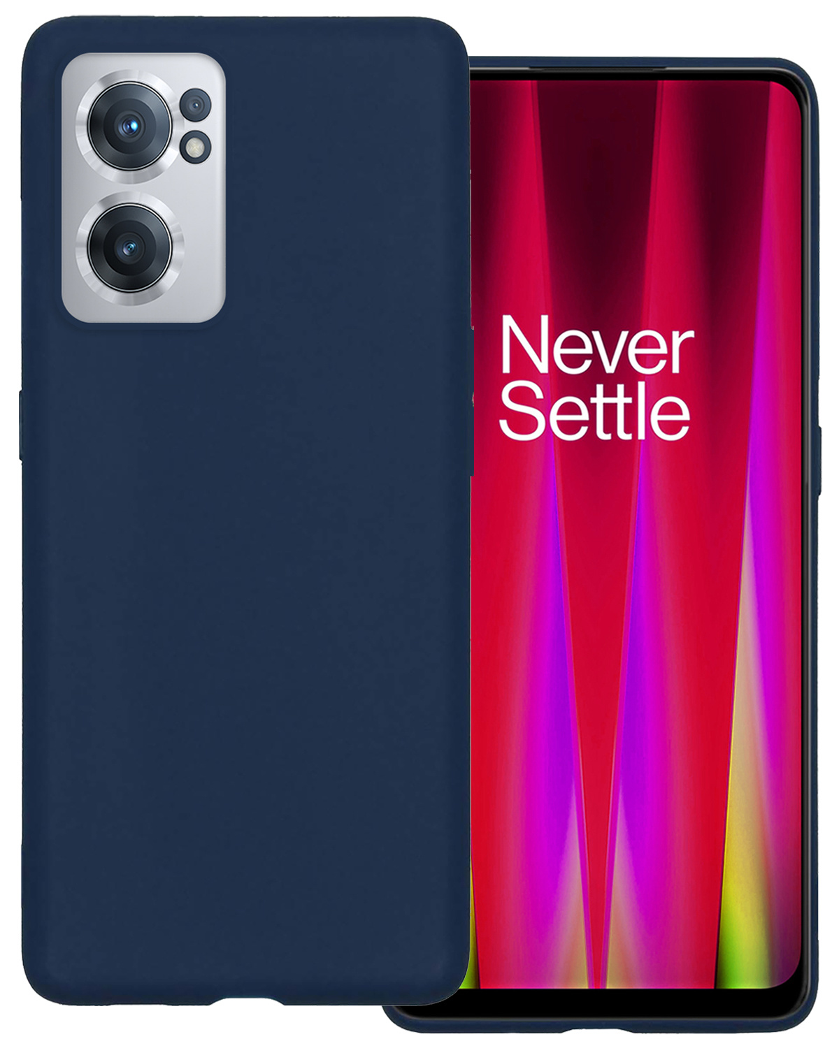 BASEY. Hoes Geschikt voor OnePlus Nord CE 2 Hoesje Siliconen Back Cover Case - Hoesje Geschikt voor OnePlus Nord CE 2 Hoes Cover Hoesje - Donkerblauw