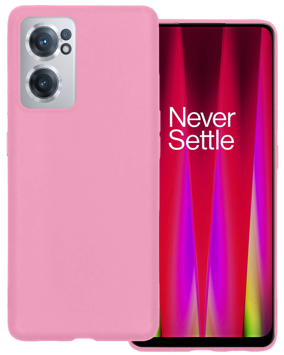 BASEY. Hoes Geschikt voor OnePlus Nord CE 2 Hoesje Siliconen Back Cover Case - Hoesje Geschikt voor OnePlus Nord CE 2 Hoes Cover Hoesje - Lichtroze