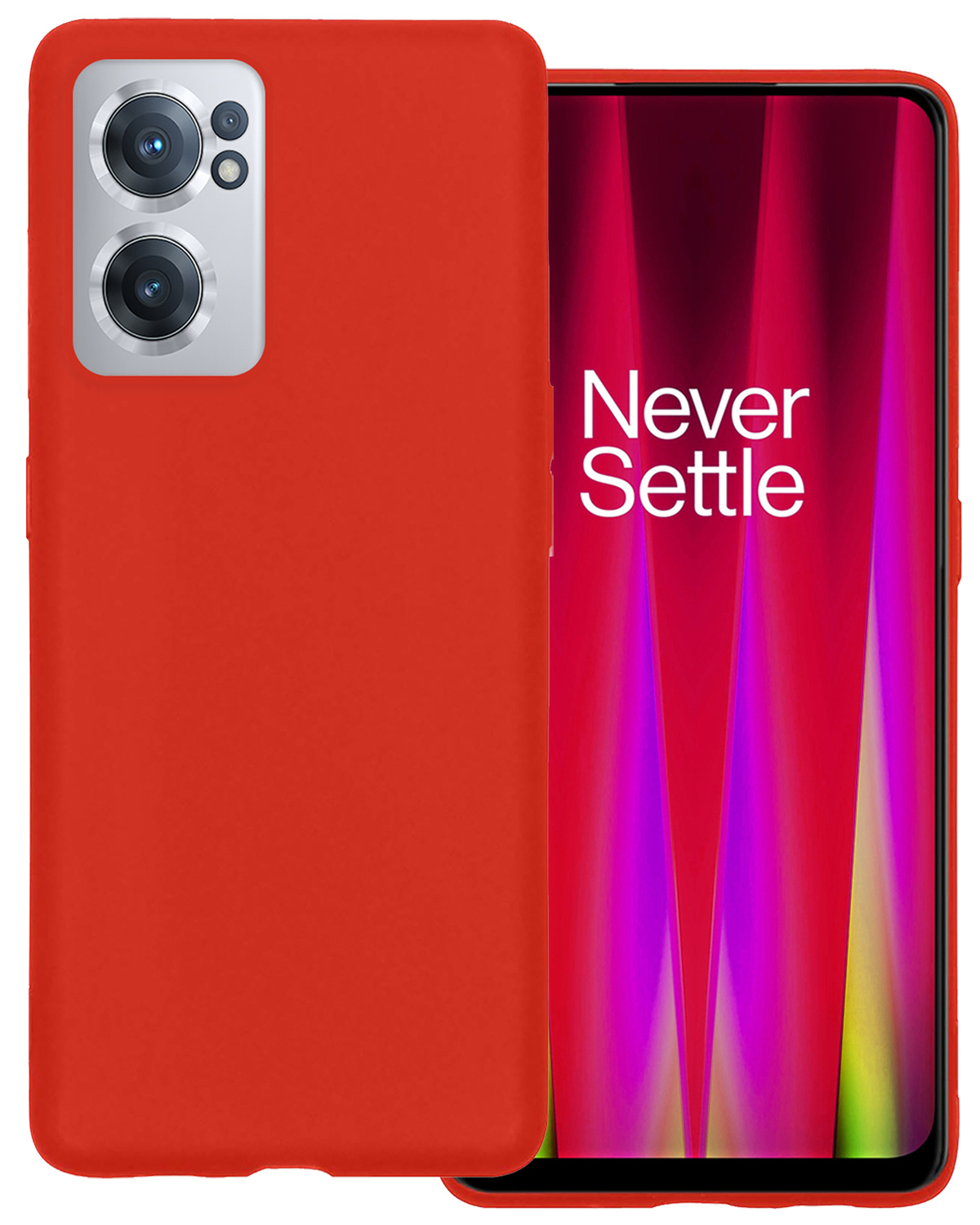 BASEY. Hoes Geschikt voor OnePlus Nord CE 2 Hoesje Siliconen Back Cover Case - Hoesje Geschikt voor OnePlus Nord CE 2 Hoes Cover Hoesje - Rood