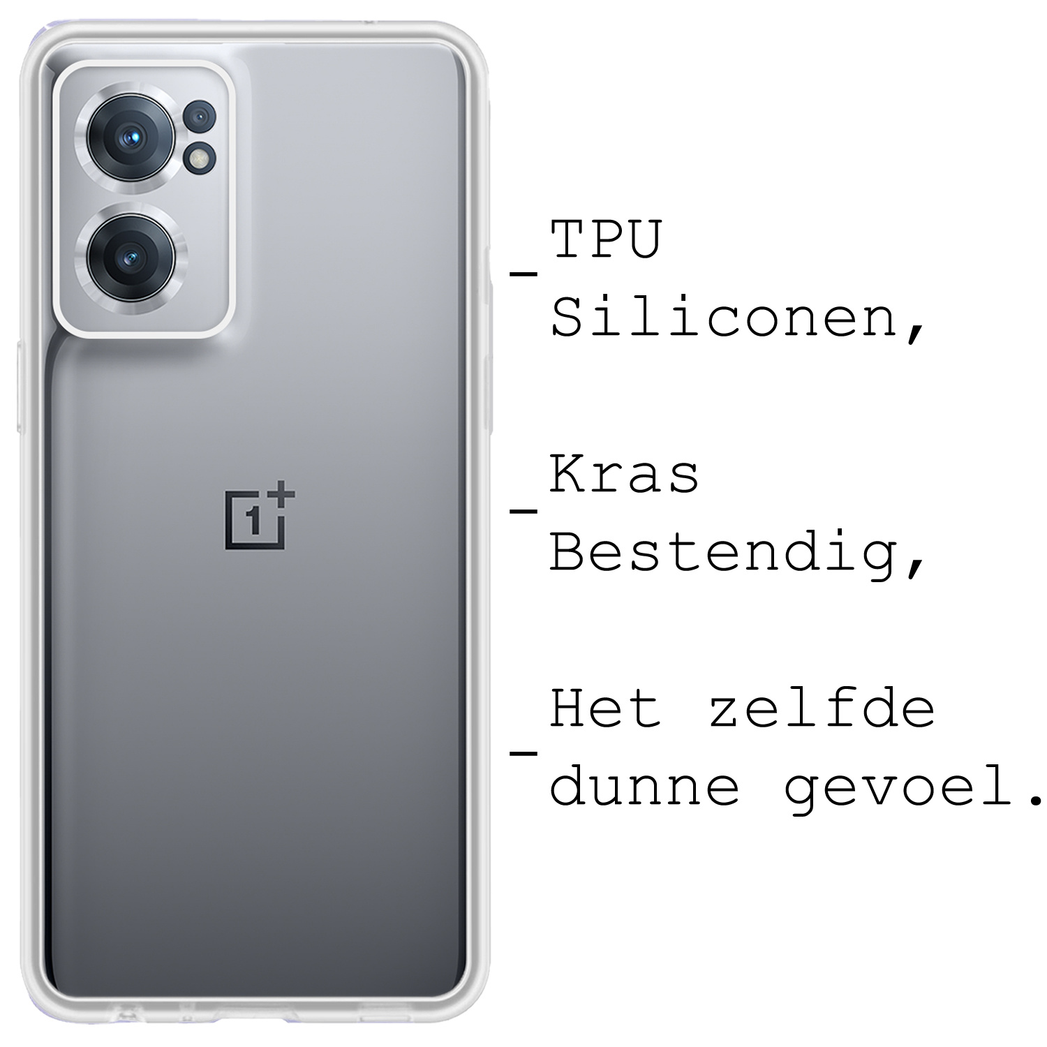 BASEY. Hoes Geschikt voor OnePlus Nord CE 2 Hoesje Siliconen Back Cover Case - Hoesje Geschikt voor OnePlus Nord CE 2 Hoes Cover Hoesje - Transparant