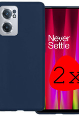 BASEY. Hoes Geschikt voor OnePlus Nord CE 2 Hoesje Siliconen Back Cover Case - Hoesje Geschikt voor OnePlus Nord CE 2 Hoes Cover Hoesje - Donkerblauw - 2 Stuks