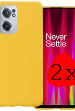 BASEY. Hoes Geschikt voor OnePlus Nord CE 2 Hoesje Siliconen Back Cover Case - Hoesje Geschikt voor OnePlus Nord CE 2 Hoes Cover Hoesje - Geel - 2 Stuks