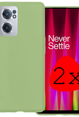 BASEY. Hoes Geschikt voor OnePlus Nord CE 2 Hoesje Siliconen Back Cover Case - Hoesje Geschikt voor OnePlus Nord CE 2 Hoes Cover Hoesje - Groen - 2 Stuks