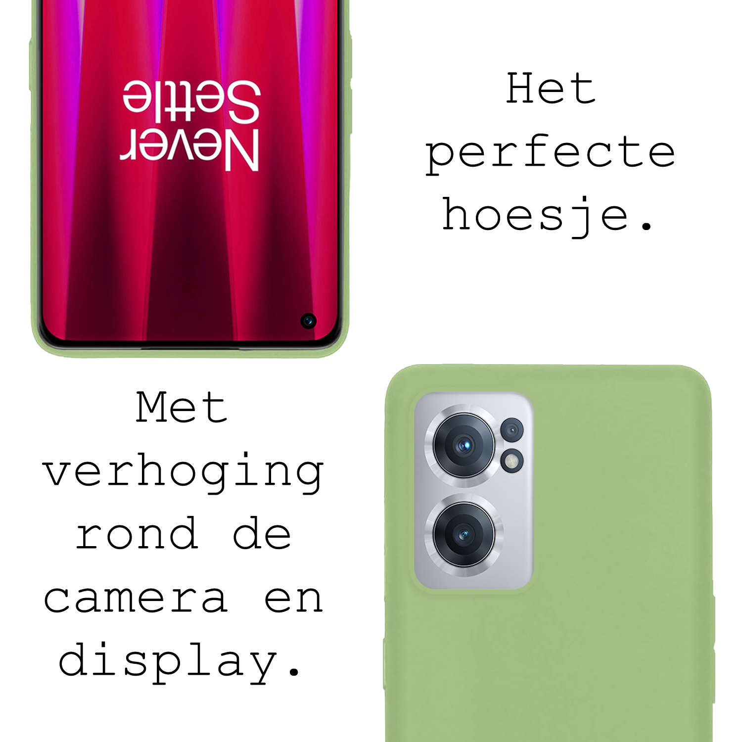 BASEY. Hoes Geschikt voor OnePlus Nord CE 2 Hoesje Siliconen Back Cover Case - Hoesje Geschikt voor OnePlus Nord CE 2 Hoes Cover Hoesje - Groen - 2 Stuks