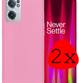 BASEY. BASEY. OnePlus Nord CE 2 Hoesje Siliconen - Lichtroze - 2 PACK