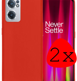 BASEY. BASEY. OnePlus Nord CE 2 Hoesje Siliconen - Rood - 2 PACK