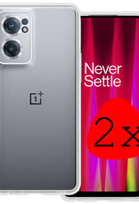 BASEY. Hoes Geschikt voor OnePlus Nord CE 2 Hoesje Siliconen Back Cover Case - Hoesje Geschikt voor OnePlus Nord CE 2 Hoes Cover Hoesje - Transparant - 2 Stuks