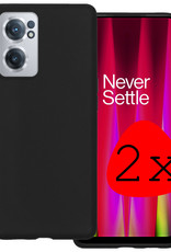 BASEY. Hoes Geschikt voor OnePlus Nord CE 2 Hoesje Siliconen Back Cover Case - Hoesje Geschikt voor OnePlus Nord CE 2 Hoes Cover Hoesje - Zwart - 2 Stuks