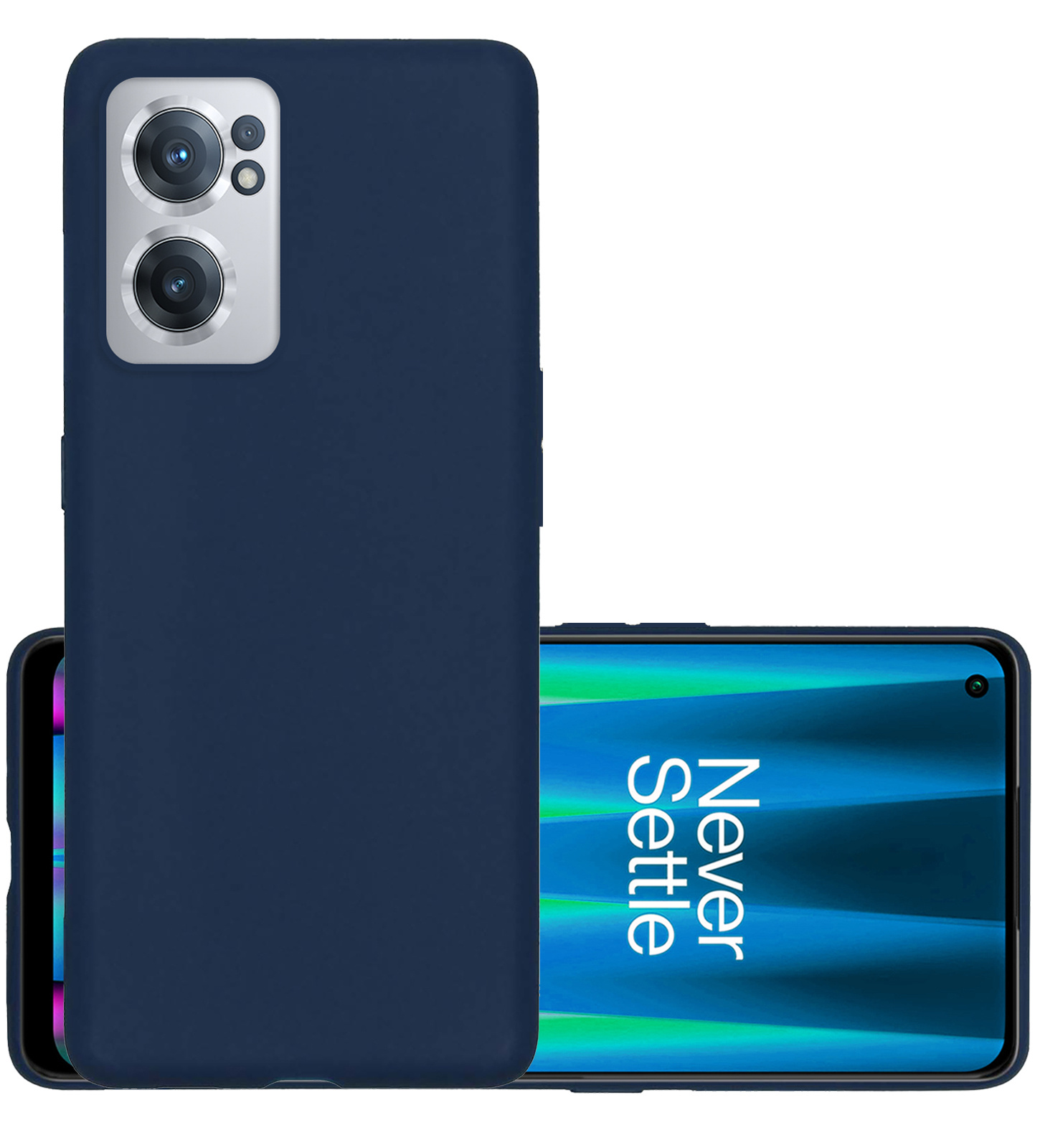 NoXx Hoes Geschikt voor OnePlus Nord CE 2 Hoesje Cover Siliconen Back Case Hoes - Donkerblauw