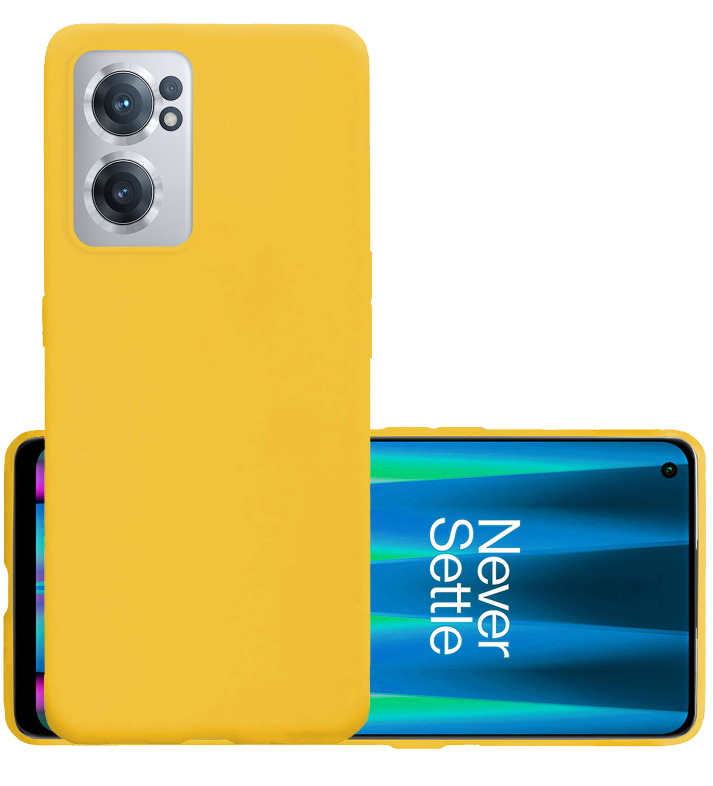 NoXx Hoes Geschikt voor OnePlus Nord CE 2 Hoesje Cover Siliconen Back Case Hoes - Geel