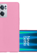 NoXx Hoes Geschikt voor OnePlus Nord CE 2 Hoesje Cover Siliconen Back Case Hoes - Lichtroze