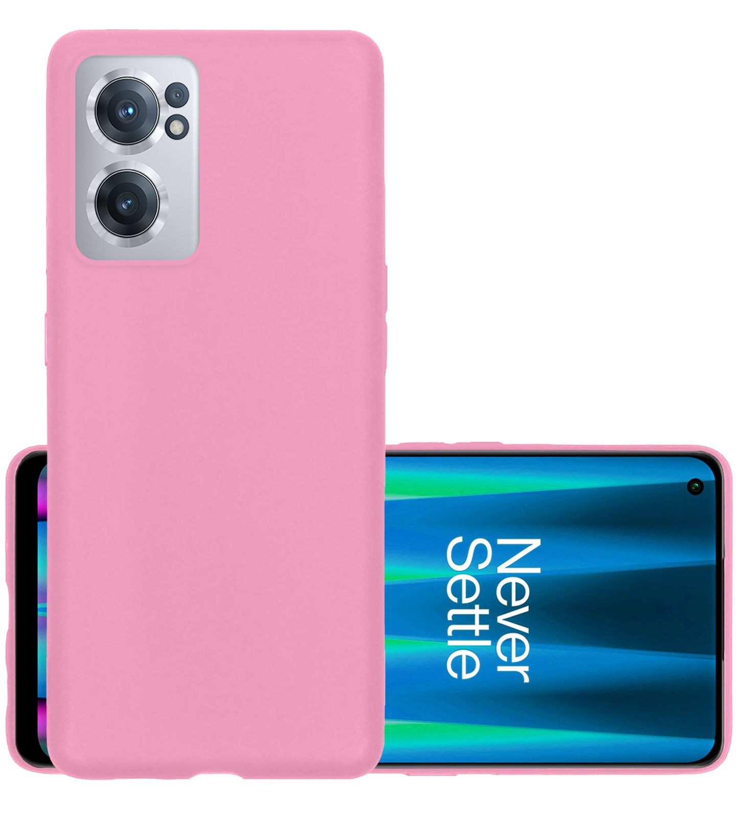 NoXx Hoes Geschikt voor OnePlus Nord CE 2 Hoesje Cover Siliconen Back Case Hoes - Lichtroze