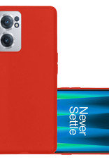 NoXx Hoes Geschikt voor OnePlus Nord CE 2 Hoesje Cover Siliconen Back Case Hoes - Rood
