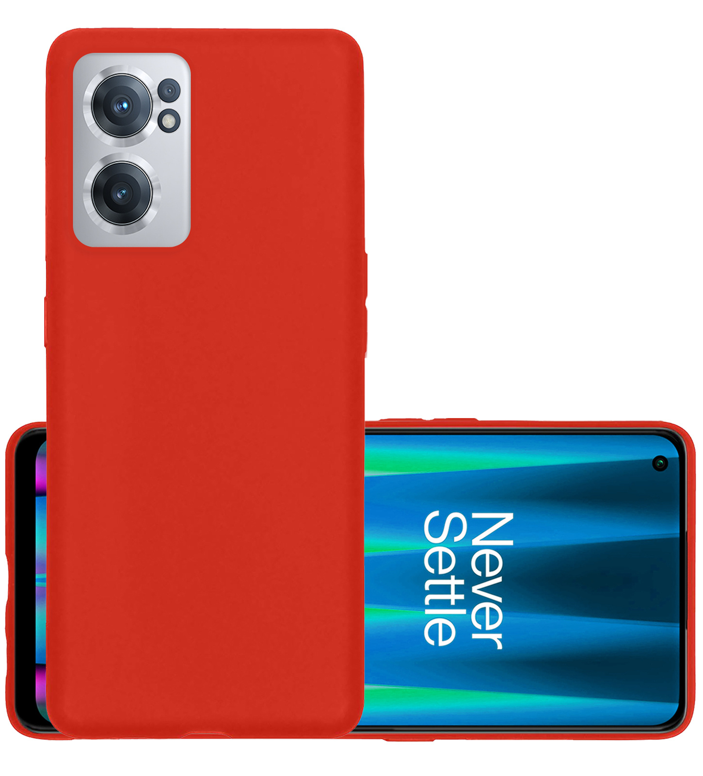 NoXx Hoes Geschikt voor OnePlus Nord CE 2 Hoesje Cover Siliconen Back Case Hoes - Rood