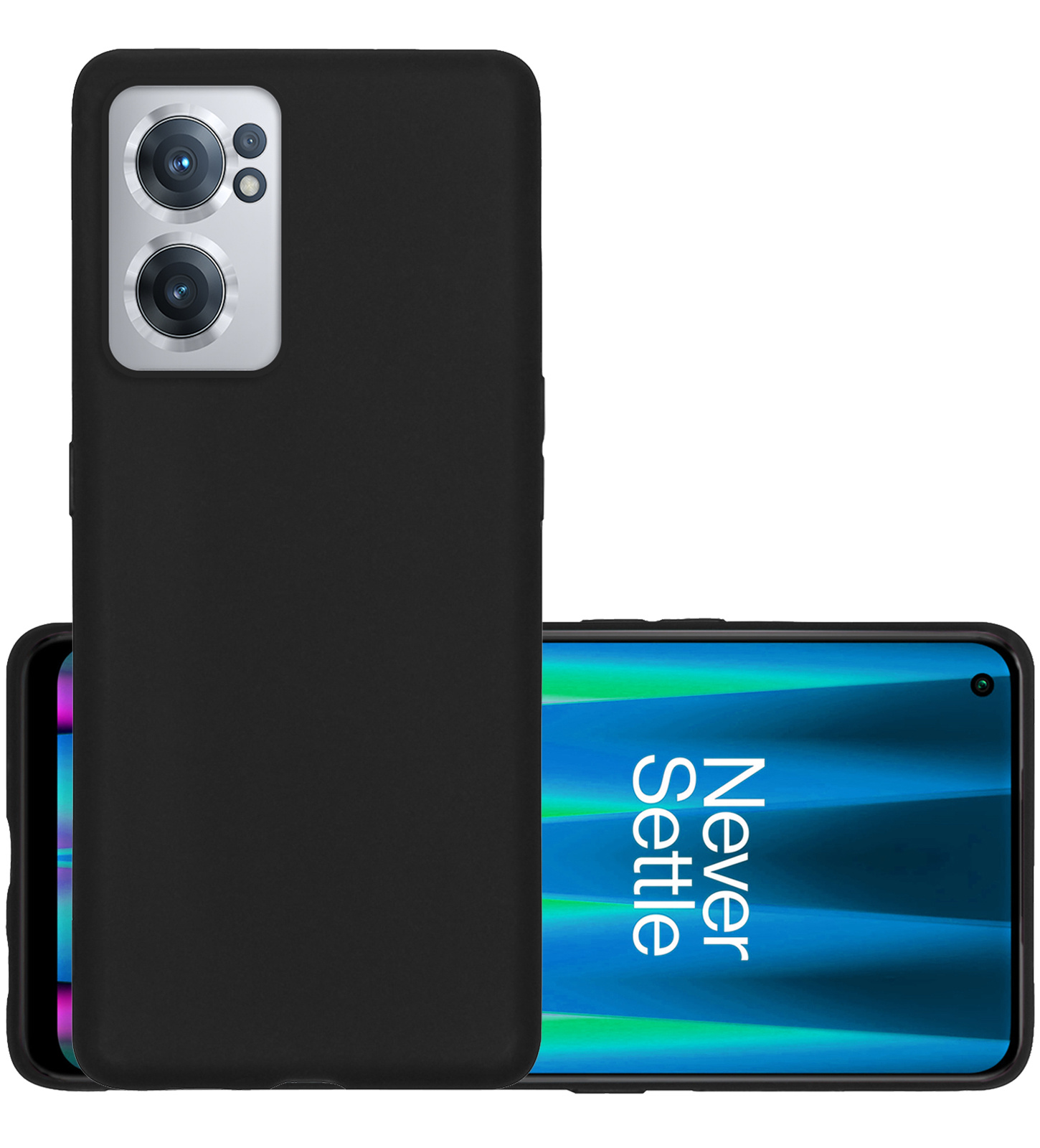 NoXx Hoes Geschikt voor OnePlus Nord CE 2 Hoesje Cover Siliconen Back Case Hoes - Zwart