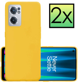 NoXx NoXx OnePlus Nord CE 2 Hoesje Siliconen - Geel - 2 PACK